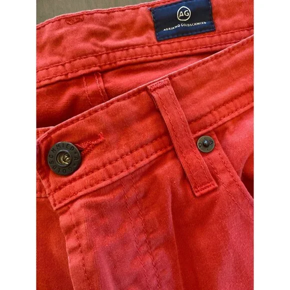 AG Adriano Goldschmied Men's Matchbox Slim Straight Leg Pants 34x35 Red - Picture 5 of 12
